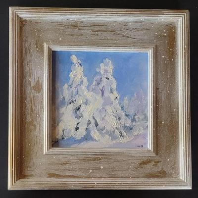 Original Carol Hopper Oil Painting - "Snow Angels"