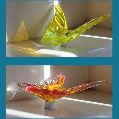 (2) Original Nic McGuire Glass Butterfly Sculptures