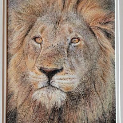 Original Nick Day - "King Of The Serengeti" (Oil Based Crayon Over Embossed Grass Nibs)