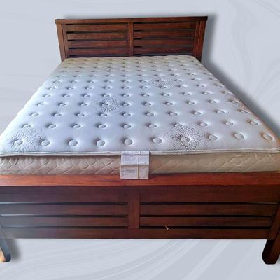 Queen Sealy Mattress & Bed Spring w/Bed Frame