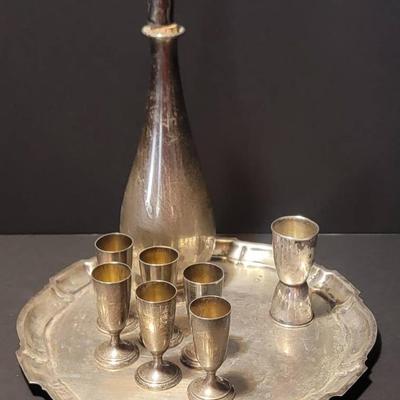 Sterling Silver Barware & Tray