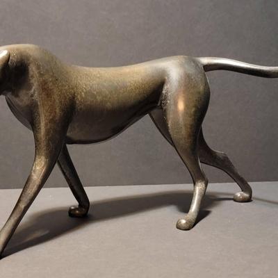 Original Loet Vanderveen Signed Bronze Sculpture - "Cheetah Silver/ Black"