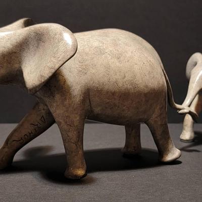 "Mother & Baby Elephants" AP (4/20) - Original Brian Arthur Bronze Sculpture