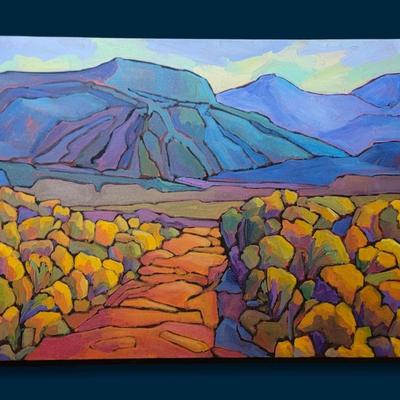 Original Painting By Barbra Clark - "Chamisa and Blue"
