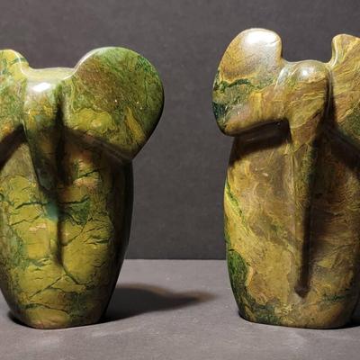 (2) Original Victor Mutongwizo Shona Elephant Sculptures