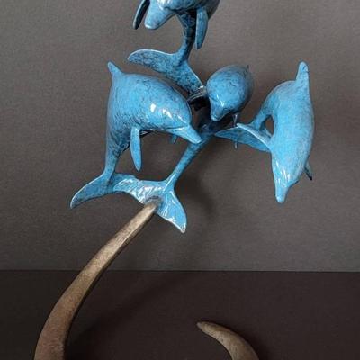 RARE AP 1/20 - Four Dolphins - Original Brian Arthur 12" Bronze Sculpture