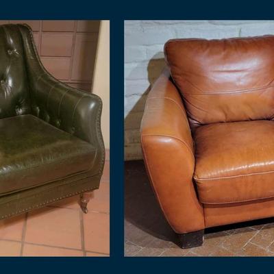 (2) Leather Armchairs