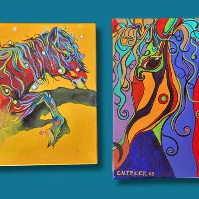 (2) Original Alison Caltrider Paintings - "Prelude To Dance" & "Kaleidoscope Eyes"