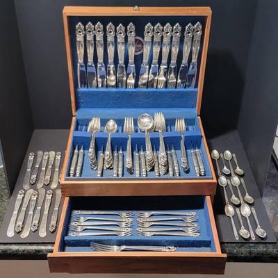 119-Piece Royal Danish Sterling Silver Flatware w/ Naken Chest