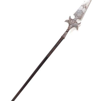 Lot 29 etched german parade polearm 16th c. style
