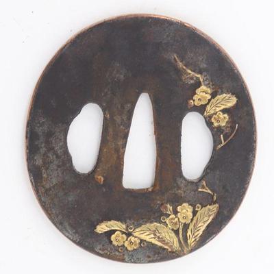 Lot 64 early japanese floral shrub tsuba edo 1603 1868