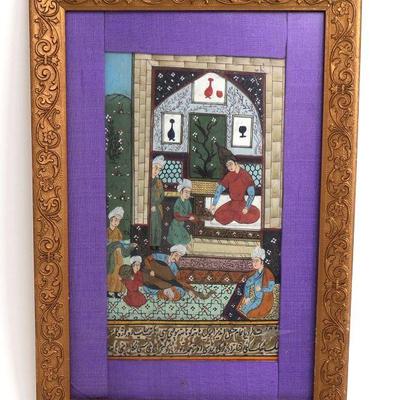 Lot 150 illuminated painting of shah attendants on paper, mughal