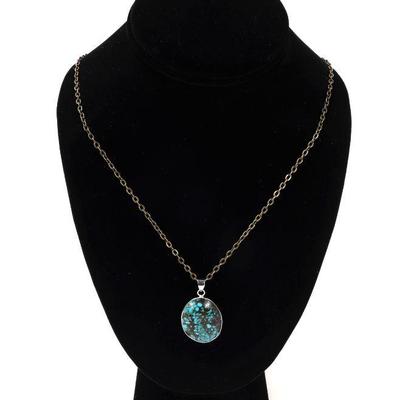 Lot 173 beautiful raw turquoise drop necklace