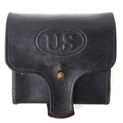 Lot 94 scarce us military unissued leather cartridge box