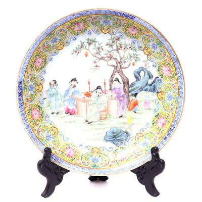 Lot 323 qing dynasty famille rose porcelain charger
