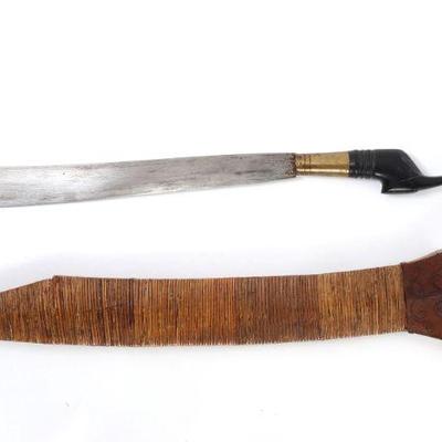 Lot 72 rare philippines yakan moro pira sword w scabbard