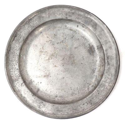 Lot 199 large revolutionary war period pewter plate dated 1775