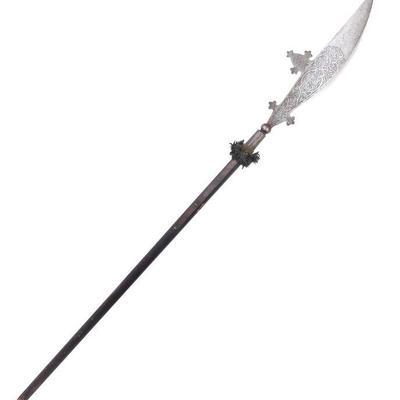 Lot 30 etched parade polearm circa 1590 1617 style