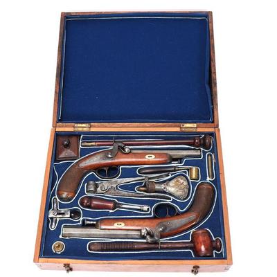 Lot 86 cased set of percussion dueling pistols