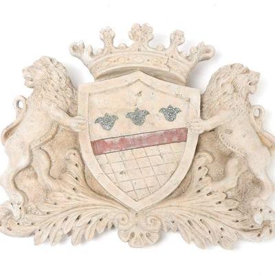 Lot 3 florentine botticino marble coat of arms