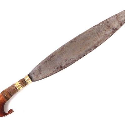 Lot 75 philippines moro barong sword w brass hardware