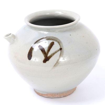 Lot 256 fine antique korean white glazed wine jug