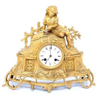 Lot 232 french gilt bronze mantle clock 19th c.