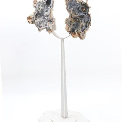 Lot 211 butterfly agate quartz geode on custom stand