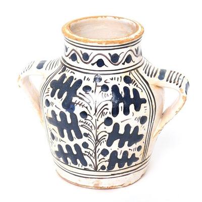 Lot 156 fine italian oak leaf style vase with handles