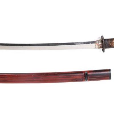 Lot 53 japanese wakizashi sword w scabbard