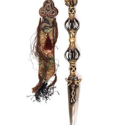 Lot 246 heavy tibetan dorje phurba dagger