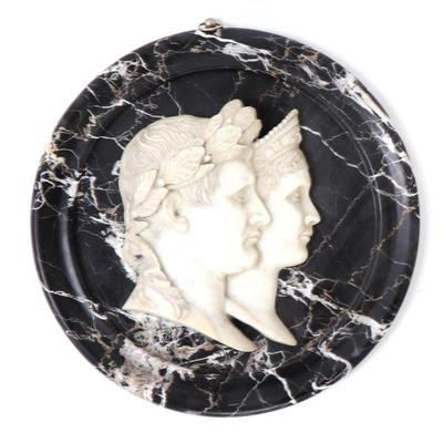 Lot 130 grand tour marble plaque of roman emperors in profile