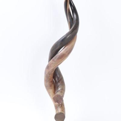 Lot 139 mounted interwoven kudu horns
