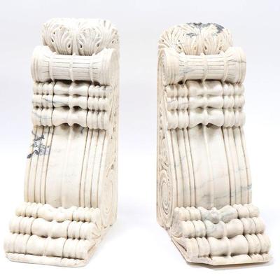 Lot 126 continental carved marble garden brackets