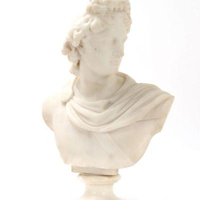 Lot 122 late 19th c italian marble bust of apollo