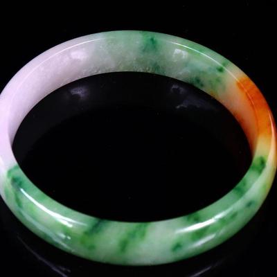 Lot 192 gorgeous chinese rainbow jade bangle bracelet