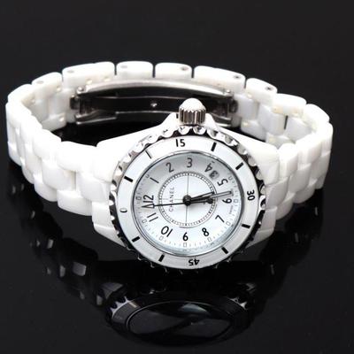 Lot 197 quartz chanel j12 style watch white sapphire