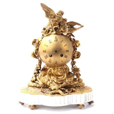 Lot 228 french ormolu bronze marble mantle clock