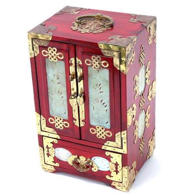 Lot 268 stunning chinese cherry wood jewelry box