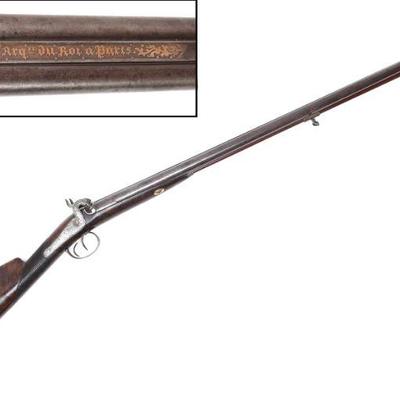 Lot 106 fine french 18 bore percussion sporting gun by le page