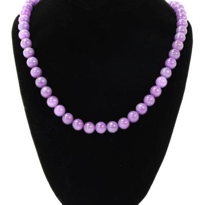 Lot 186 gorgeous lavendar purple chinese jade necklace
