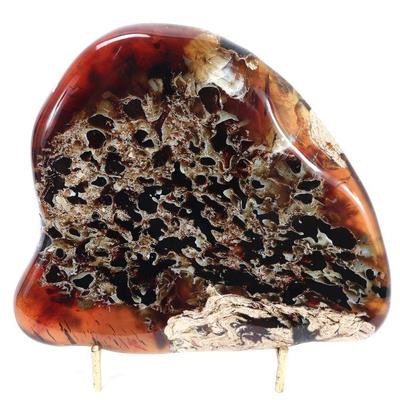 Lot 214 stunning unique natural amber slab wstand