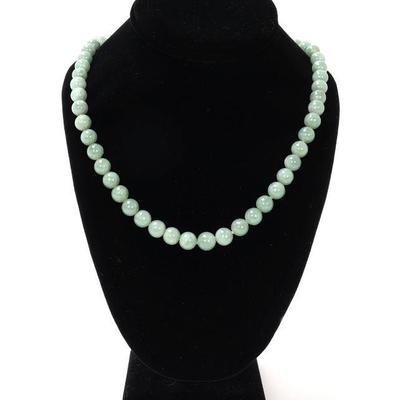 Lot 194 gorgeous chinese jade necklace 14k gold