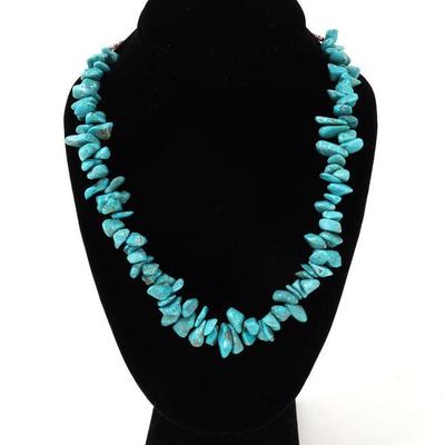 Lot 165 lovely natural raw chunky turquoise necklace