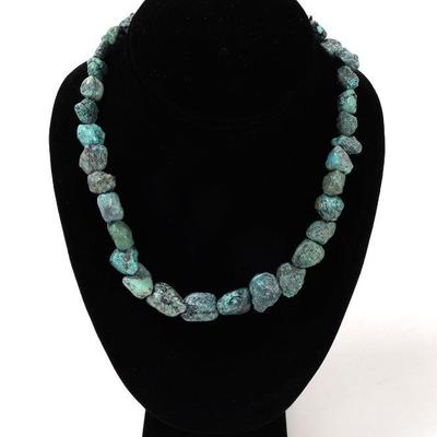 Lot 163 wonderful raw chunky turquoise beaded necklace