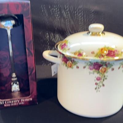 Royal Albert Old Country Roses Big Pot & Soup Buffet Ladle