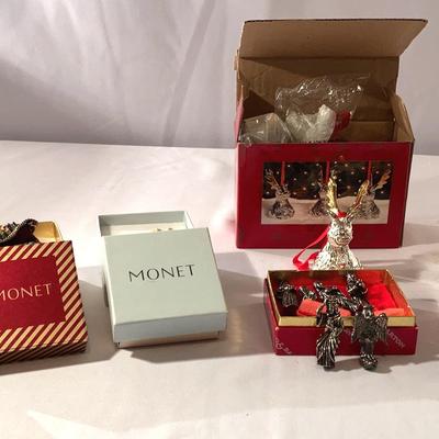 Monet Trinket Pill Boxes and Reed & Barton Deer Ornaments 