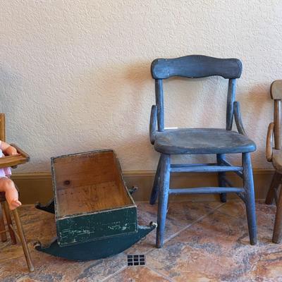 Vintage Baby Dolls + furniture 