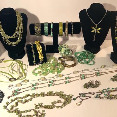 Great Green Collection Of Jewelry 