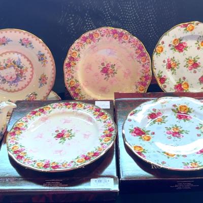 Royal Albert: Collectable Teas Mugs/Plates(in Boxes) Lady Carlyle Tea Pot/Plates(6)